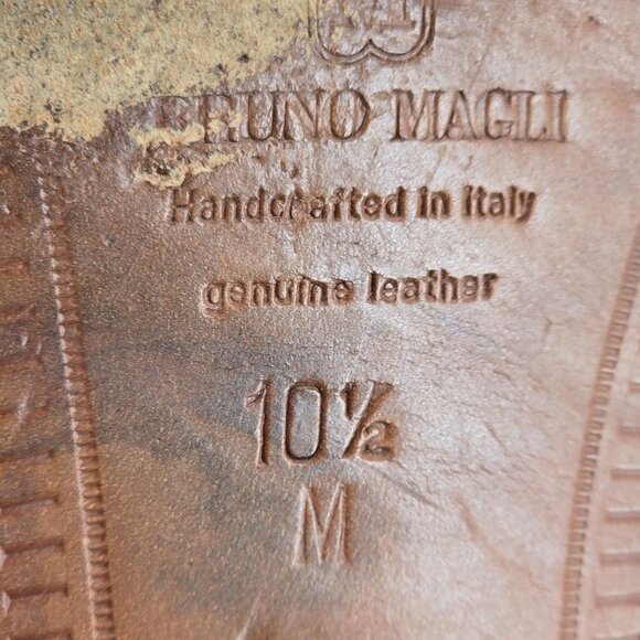 Vintage Bruno Magli Mens 10.5M Brown Calfskin Leather Chelsea Dress Boots Italy - Picture 7 of 13
